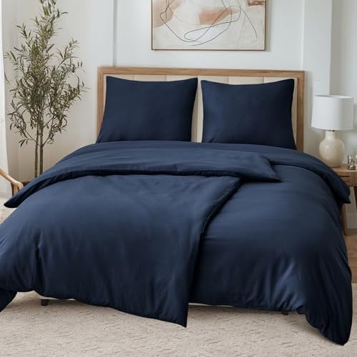 Tifschlaf Bettwäsche 135x200 4teilig Blau, Mikrofaser 2 Bettbezüge 135 x 200 cm + 2 Kissenbezüge 80x80 cm, ÖKO-TEX Bettwäsche-Sets mit Reißverschluss Weich und Bügelfrei Deckenbezug