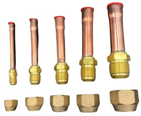 45-Grad-Bördelverbinder 1/4 Zoll 3/8 Zoll 1/2 Zoll 3/4 Zoll mit Kupferrohr, Messingrohrverschraubung, Verbindungsadapter für Klimaanlagen, 15,88 mm, 5 l 8 Zoll, ohne Mutter, zum Löten an Bördelrohr