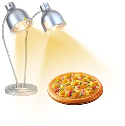 Lámpara de calor para cocina, 250 W, lámpara de calor por infrarrojos, lámpara de calor para alimentos, doble cabeza, independiente, para bufés, comedores, hoteles, lámparas de calor comerciales