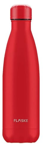 FLASKE Botella de agua aislada de acero inoxidable con tapa: botellas de bebida, botellas reutilizables de doble pared a prueba de fugas, 24 horas frías y 12 horas calientes (Chilly Match)