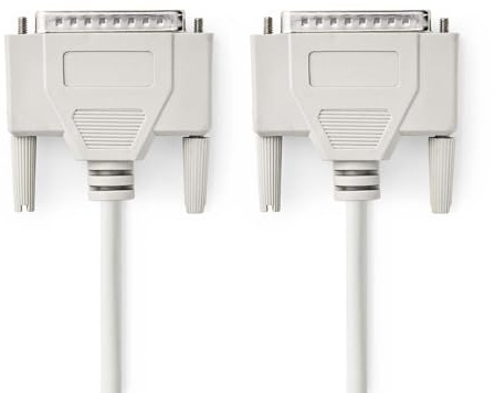 NEDIS Seriëlle Kabel - D-SUB 25-Pins Male - D-SUB 25-Pins Male - Vermurmelt - 2.00 m - Rund - PVC - Kupfer - Umschlag