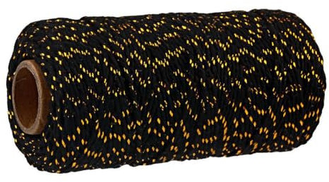 Spago di cotone, 2 mm x 100 m, per cucina, cottura, macelleria, artigianato fai da te, confezionamento, giardinaggio (nero)