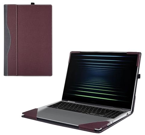 Case Cover for 16 Inch Samsung Galaxy Book5/4/3 Pro 360&Galaxy Book4/3 Pro&Galaxy Book 4/3 Ultra[Not fit Galaxy Book4/3 360],2-in-1 Sleeve, PU Leather Shell Case (Wine red)