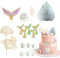 Satiskid 26 Pcs Mermaid Cake Toppers, Mermaid Tail Seaweed Pearls Cake Decoration, DIY Mermaid Party Supplies, Under the Sea Cake Toppers, Mermaid Theme Party Decoration