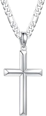TINGN Kreuz Kette Herren, Silber 925 Kette mit Kreuz Anhänger Kreuz Halskette Herren Frauen Mädchen Geschenk Kreuz Kette Modeschmuck Geschenk für Männer Sohn