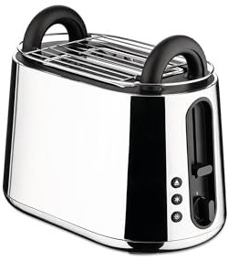 Alessi Toru NE03 B Grille-Pain Electrique Design en Acier Inoxydable 18/10 et Résine Thermoplastique, Prise Europe, 925 W, Noir