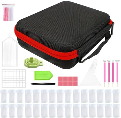 30 Slots Storage Container For Diamond Art Kits Diamond Art Storage Case Shockproof Organizer And Accessory Box Rhinestone Art Storage Case Bead Storage Boxes For Diamond Painting Accessories Tools