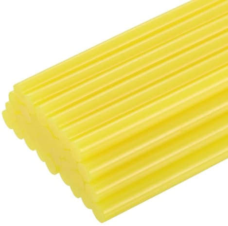 sourcing map 30pcs Mini Hot Glue Gun Sticks 7mm x 100mm High Sticky Small Hot Glue Sticks for Glue Gun, Yellow