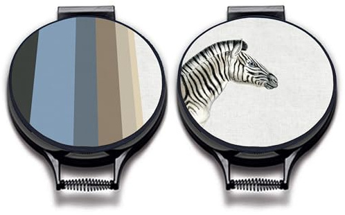 Design-Led Hob Covers – Single or Set of 2 | 37cm Round | Compatible with AGA, Heritage & Stanley Cookers | Topper Pads for Chefs and Cooks (Zebra Stripe)