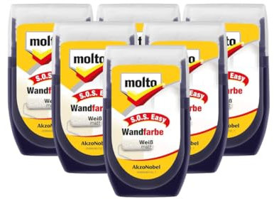 Molto S.O.S easy Wandfarbe Multipack, 6x30ml, weiß
