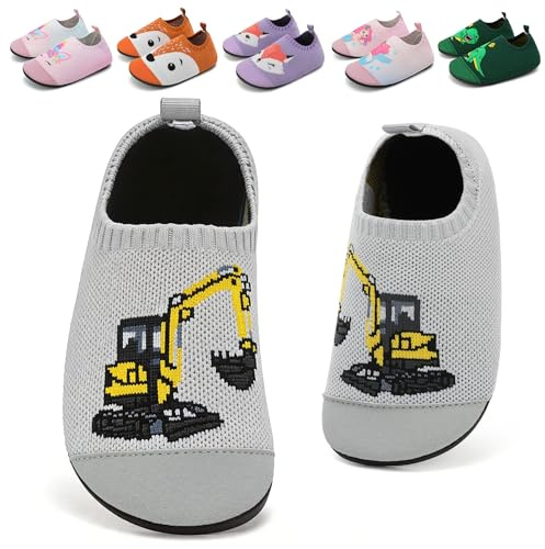 VOLHAL Hausschuhe Kinder Junge Mädchen Atmungsaktive Rutschfest | Lauflernschuhe Pantoffeln weiche Barfussschuhe mit flexiblem Barfußgefühl–ideal für Zuhause Kita und Kindergarten unisex
