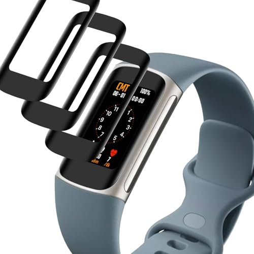 Beukei 2 Stück Schutzfolie für Fitbit Charge 5 Panzer schutzglas, fullscreen panzerglas, 9H Härte, Anti-Kratzen für Fitbit Charge 5 schutzfolie
