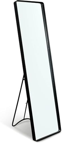 INtrenDU Garderobenspiegel Standspiegel Ganzkörperspiegel schwarz einstellbar in DREI Stufen 115 cm x 30,5 cm x 4 cm (schwarz)