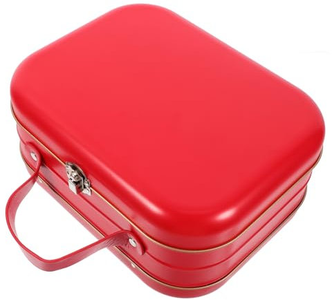 Holibanna Weißblech-kofferbox Mit Griff Kleine Blechdose Für Aufbewahrung Weißblechbox Als Schreibtisch-Organizer Robuste Metallbox Für Andenken Und Kleingeld Praktische Aufbewahrungsbox