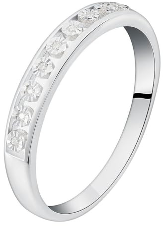 CHRIST Damen-Damenring 585er Weißgold 9 Diamant 60, Weißgold 32027801
