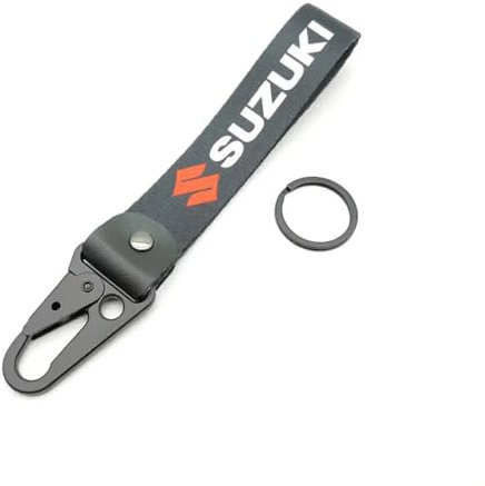 WRFUU Motorrad Polyester Stickerei Schlüsselanhänger personalisierte Schlüsselanhänger individuelle Schlüsselringe Schlüsselbänder für Suzuki,Black-A
