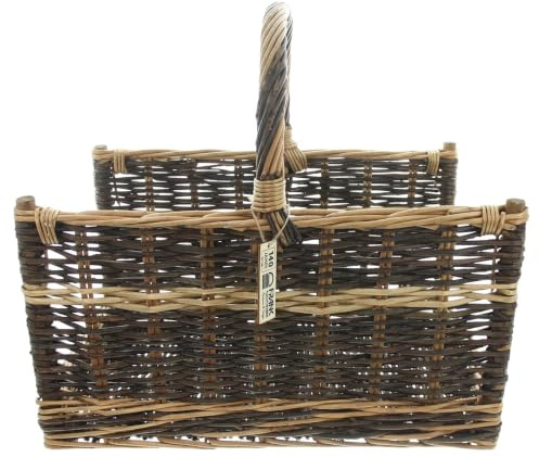 FRANK FLECHTWAREN Kaminholzkorb Universale, Vollweide, teilweise Gebleicht Maße: 53 x 38 x 29 cm, GH 47 cm, toller Aufbewahrer in natürlicher Optik