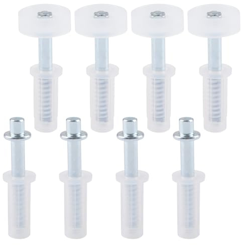 UFURMATE Kit de réparation de quincaillerie de porte pliante à deux battants avec pivot supérieur et roue de guidage, 8 pièces de rechange pour portes de placard coulissantes de 9,5 mm