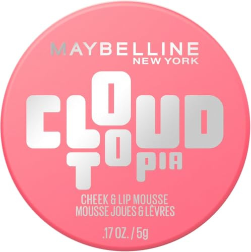 Maybelline New York Cloudtopia Mousse Colorata, 07 Moonlit Rose, 5 g | Fino a 14 Ore di Colore, Formula Ultra Pigmentata, Finish Blur-Matte, Texture Leggera, Guance e Labbra