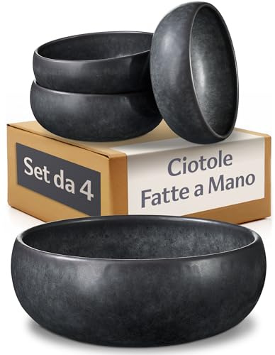 Cosumy 4 Bols à Soupe en Grès 750 ml – Assiette Creuse – Petit Déjeuner