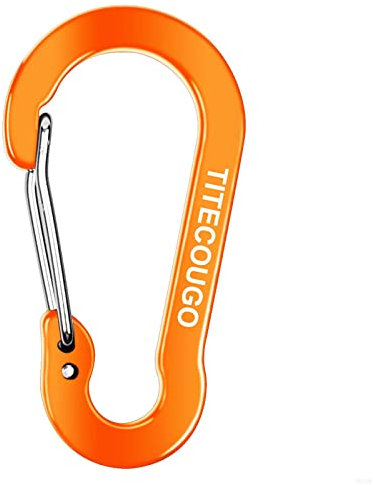 Carabiner Keychain,Aluminum D-ring Locking Carabine D-Shape Lock Snap Backpack Water Bottle Keychain Climbing Gear Accessories EDC Camping Tent Multi Function Tool Multiple Colors Gold 4 Pack