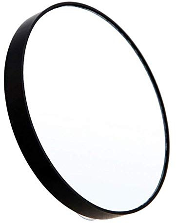 10X Magnifying Mirror, 13cm Makeup Beauty Glass Cosmetics Round Mirror with Suction Cups for Makeup, Shaving, Tweezing, Blackhead/Blemish Removal (Black)