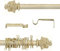 Gardinenstange Ausziehbar, Vorhangstange Gardinenstange variable Länge Landhaus Shabby Chic - Vintage - 160-300 - Durchmesser 2 cm - Elfenbein Dunkel/Gold - Metall