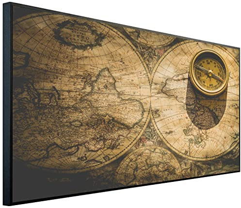 Ecowelle Infrarotheizung mit Bild | 750 Watt | 60x120 cm | Infrarot Heizung| | Made in Germany| i 188 Weltkarte