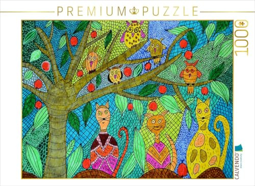 CALVENDO Puzzle Katzen und Eulen | 1000 Teile Lege-Größe 64 x 48 cm Foto-Puzzle für glückliche Stunden