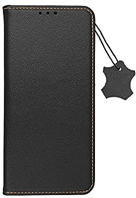 cofi1453® Smart Pro Echt Buchtasche Leder Tasche Lederbuch Hülle Cover Case Handy-Hülle Handytasche kompatibel mit Xiaomi Redmi Note 10s Schwarz
