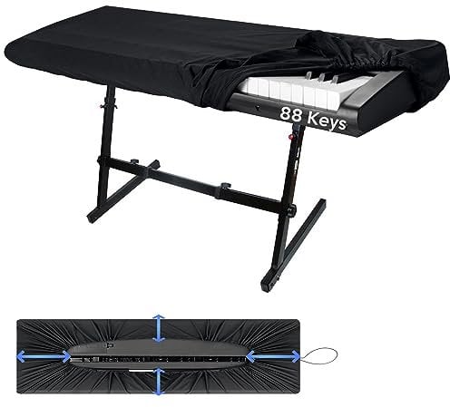 88 Keys Piano Keyboard Dust Cover, Music Dirt Proof Stretchy Electronic Keyboard Cover With Durable Elastic & Cord Lock Must Have Piano Accessories