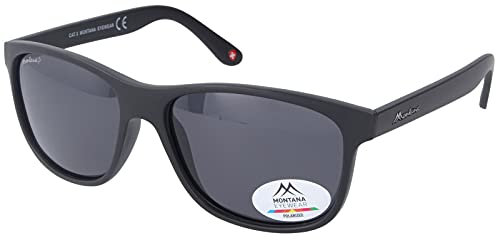 Polarisierende Montana Eyewear MP48 Sonnenbrille aus hochwertigem Kunststoff in Schwarz - Grau