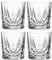 Leonardo Capri Trink-Gläser, 4er Set, spülmaschinenfeste Saft-Gläser mit Relief, Facetten-Schliff Wasser-Glas, Trink-Becher aus Glas, 220 ml, 022773