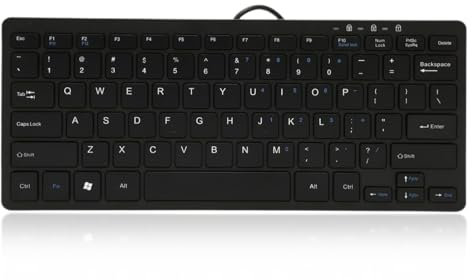 Wired Keyboard, Quiet Slim Ergonomic Keyboard with Scissor Keys, 78 Keys USB Plug and Play Compact Simple Wired Office Keyboard, for Desktop Computer, Laptop, for Home Office Use