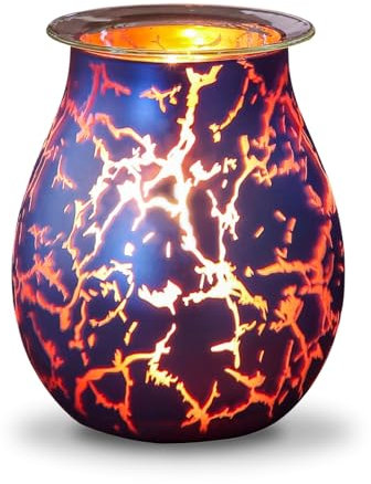Zen’Arôme Brûleur Cire Parfumée Calorya n°10 - Brûle Parfum Électrique pour Fondant Parfumé - Lampe à Parfum en Verre avec Variateur + Coupelle Amovible – Style Original et Éclairage d’Ambiance Coloré