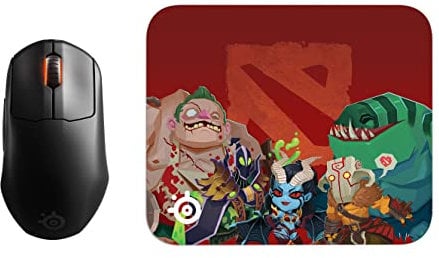 SteelSeries Prime Mini Wireless - Esports Performance Wireless Gaming Mouse - 100 Hour Battery - Magnetic Optical Switches + QcK Mini Dota 2 / TI Gaming Mouse Pad