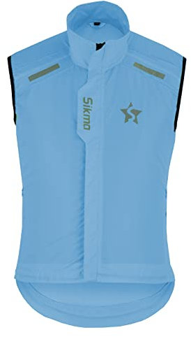 Sikma Gilet de cyclisme coupe-vent unisexe haute visibilité pour homme et femme, bleu ciel, XL