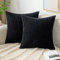 EMEMA Kissenbezug 45x45 cm Kordsamt Kissenbezüge Dekokissen Sofakissen Cord Kissenhülle Zierkissenbezug Kord Dekorative Weiche für Sofa Wohnzimmer Schlafzimmer 2er Set Schwarz