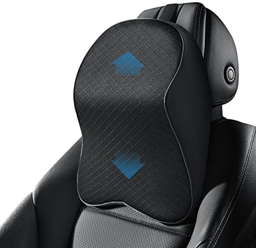 ZATOTOO Kopfstütze Auto für Nackenstütze, Weiche Auto Nackenkissen für Das Autofahren, Mit Verstellbaren Gurten, Memory Foam und Atmungsaktivem, Abnehmbarem Kissenbezug