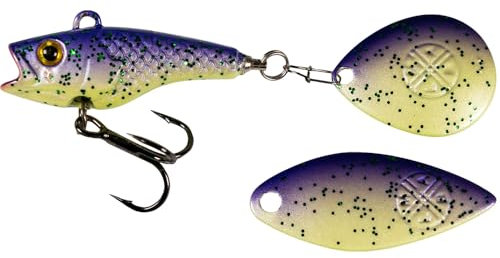 LMAB Good Vibe Jigspinner, mit Wechsel Blade, Jig Spinner zum Angeln, Barsch & Hecht Spinjig (10 g, Purple Rave)