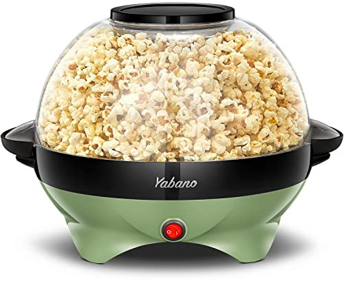 Popcorn Machine, 6-Quart Popcorn Popper maker, Nonstick Plate, Electric Stirring with Quick-Heat Technology, Cool Touch Handles (Green)