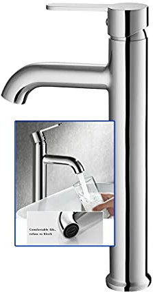 Küchenarmatur, Wasserhahn, Waschbecken, Wasserhahn, Badezimmer, heiß und kalt, verstellbarer Waschbeckenhahn (Color : Silver, Size : 13.9 * 31.3cm)