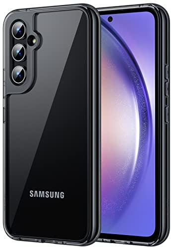 JETech Hülle für Samsung Galaxy A54 5G 6,4 Zoll, Nie Vergilbung Stoßfest Handyhülle, Anti-Kratzt Harte PC Rückseite Schutzhülle (Schwarz)