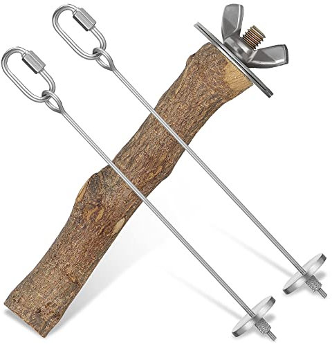 POPETPOP Bird Skewer 2pcs Stainless Steel Parrot Skewer Feeder Hanging Budgie Food Holder Bird Treats Fruit Feeder Chicken Treats Holder for Cockatiel Budgie Parrot