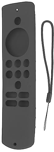 PerGar Silicone Remote Control Cover, Soft Anti Slip Shockproof Protective Remote Sleeve, Firestick Remote Cover With Lanyard for Fire TV Stick Lite (Fire TV Control not Included)(Dark Grey)