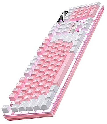 Mikikit Clavier De Jeu RGB avec Rétroéclairage Clavier USB Ergonomique pour Gamer Accessoires De Jeu Filaire avec Lumineuses Et Conception Pratique