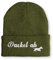 tshirtladen Beanie Mütze Dackel ab Dackelfan Statement Wintermütze, Farbe: Olive