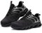 LARNMERN Safety Trainers Mens Lightweight Steel Toe Cap Trainers Comfortable Work Safety Shoes Protective Breathable Work Shoes Cushioning Work Footwear (Black Grey,9UK)