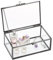 Tolida Joyero rectangular pequeño con tapa de cristal vintage, caja de exhibición de mesa para anillos, pulseras, collares (negro)