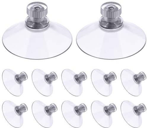 Flintronic 12 Piezas Ventosas de Plástico Transparente, Ventosas con Tuerca y rosca, Tornillo Fuertes de PVC Soporte para Vidrio tela de Sombra coche pared baño Puerta Ventana (Transparente)